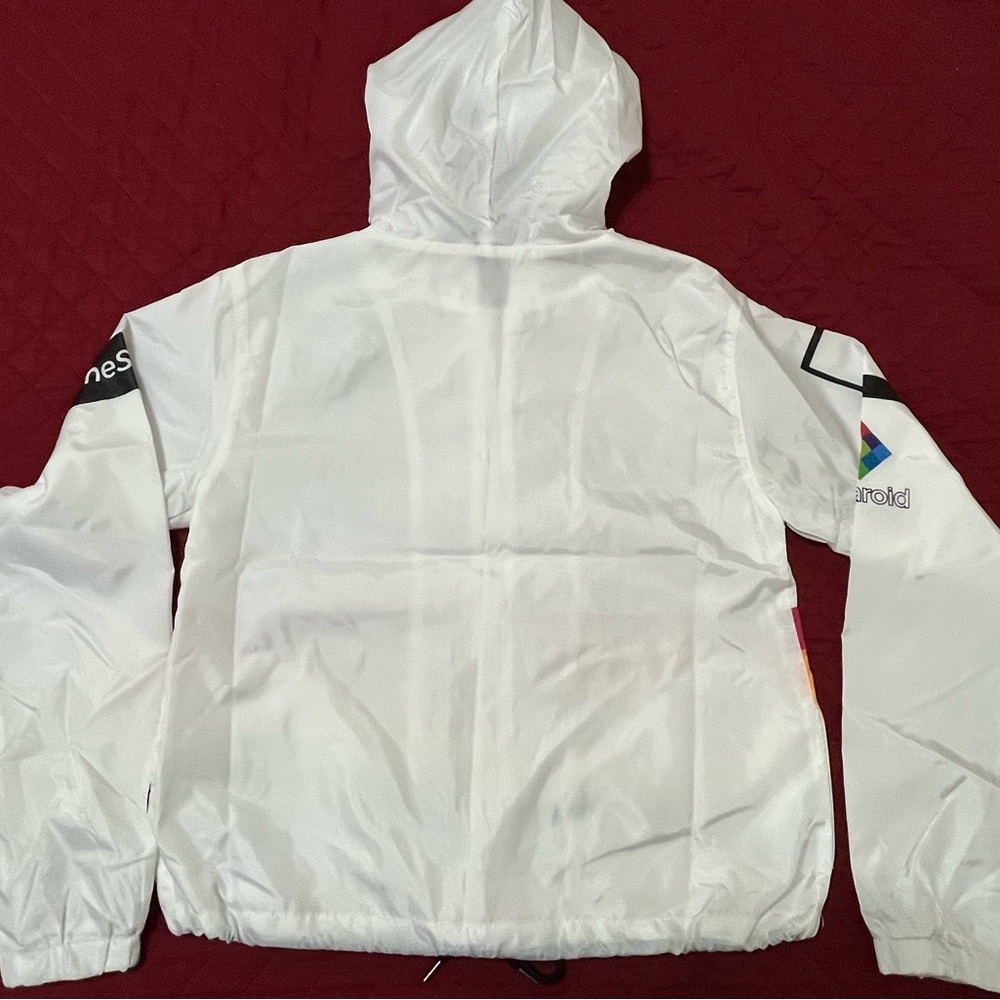 Polaroid Women's White Jacket with Rainbow Stripes - Picture 4 of 4
